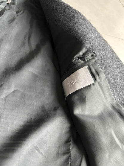 Dior Homme AW01 “Solitaire” Leather trimmed collar coat