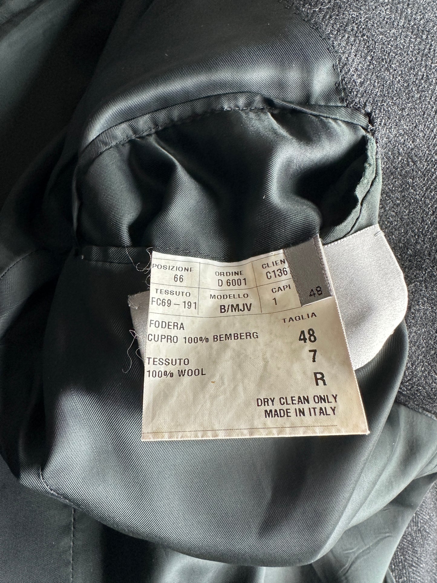 Dior Homme AW01 “Solitaire” Leather trimmed collar coat