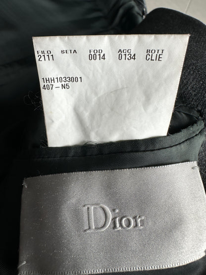 Dior Homme AW01 “Solitaire” Leather trimmed collar coat