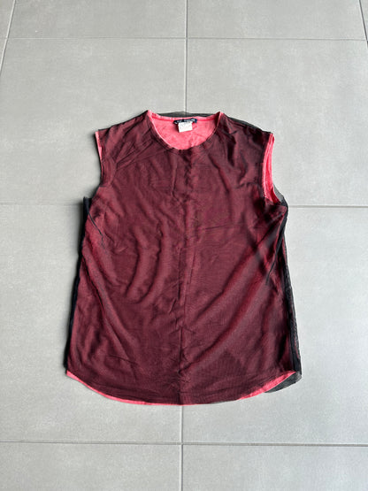 Raf Simons SS1998 “Black Palms” Double Layered mesh tank top