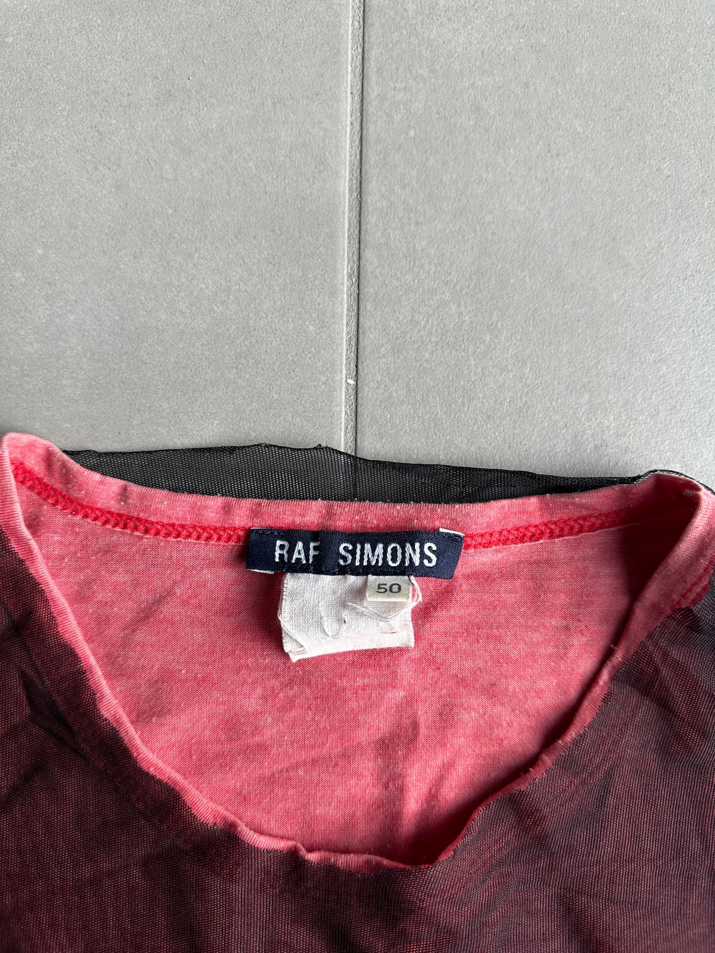 Raf Simons SS1998 “Black Palms” Double Layered mesh tank top