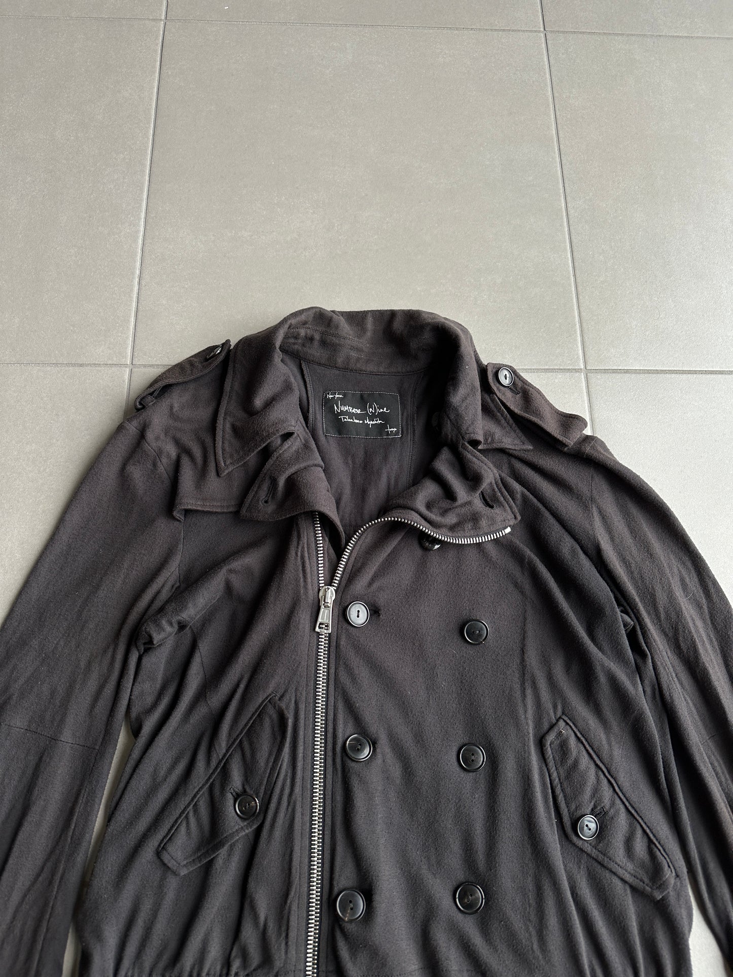 Number Nine SS08 "Birds' cotton/cashmere biker jacket