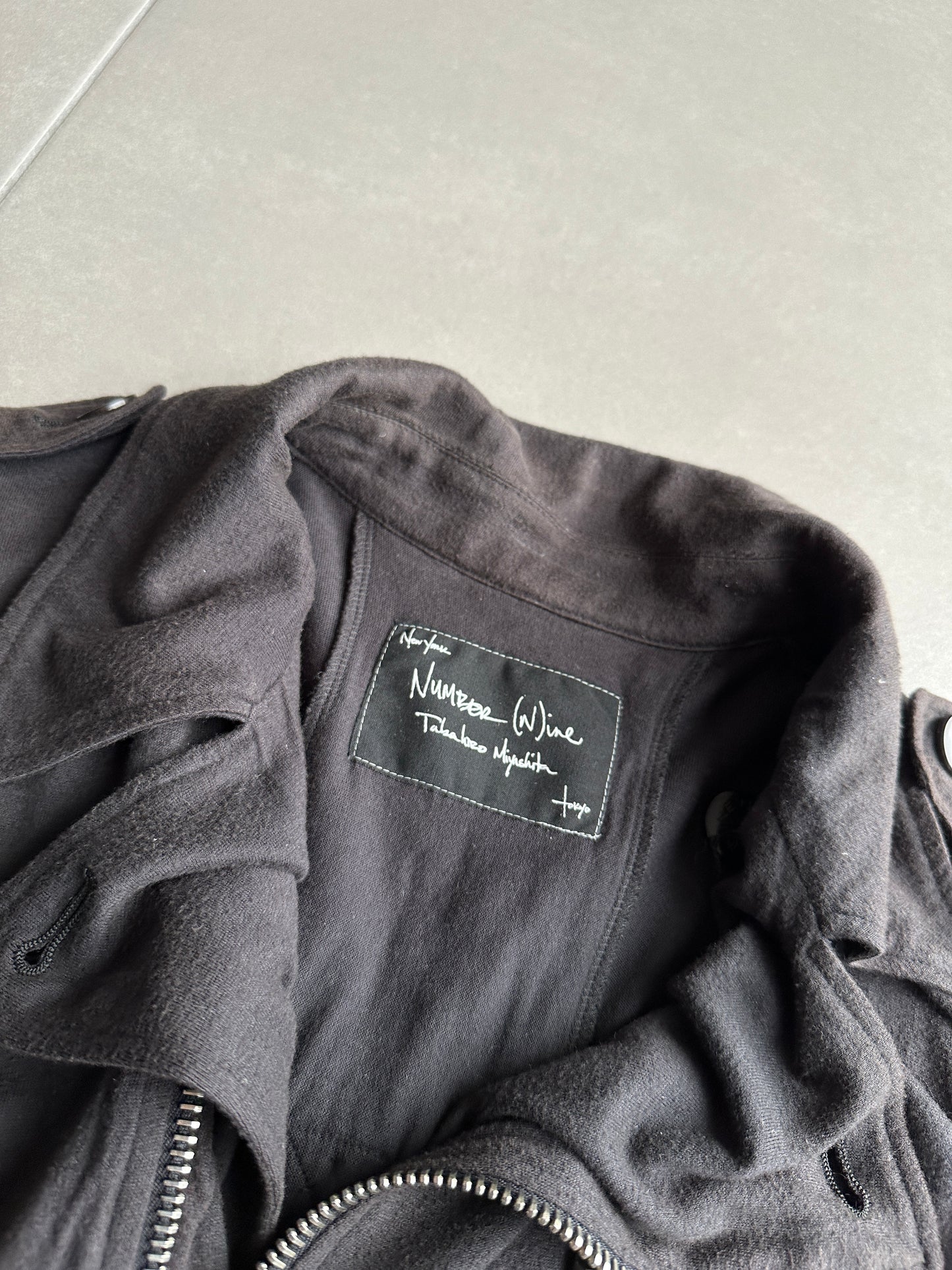 Number Nine SS08 "Birds' cotton/cashmere biker jacket