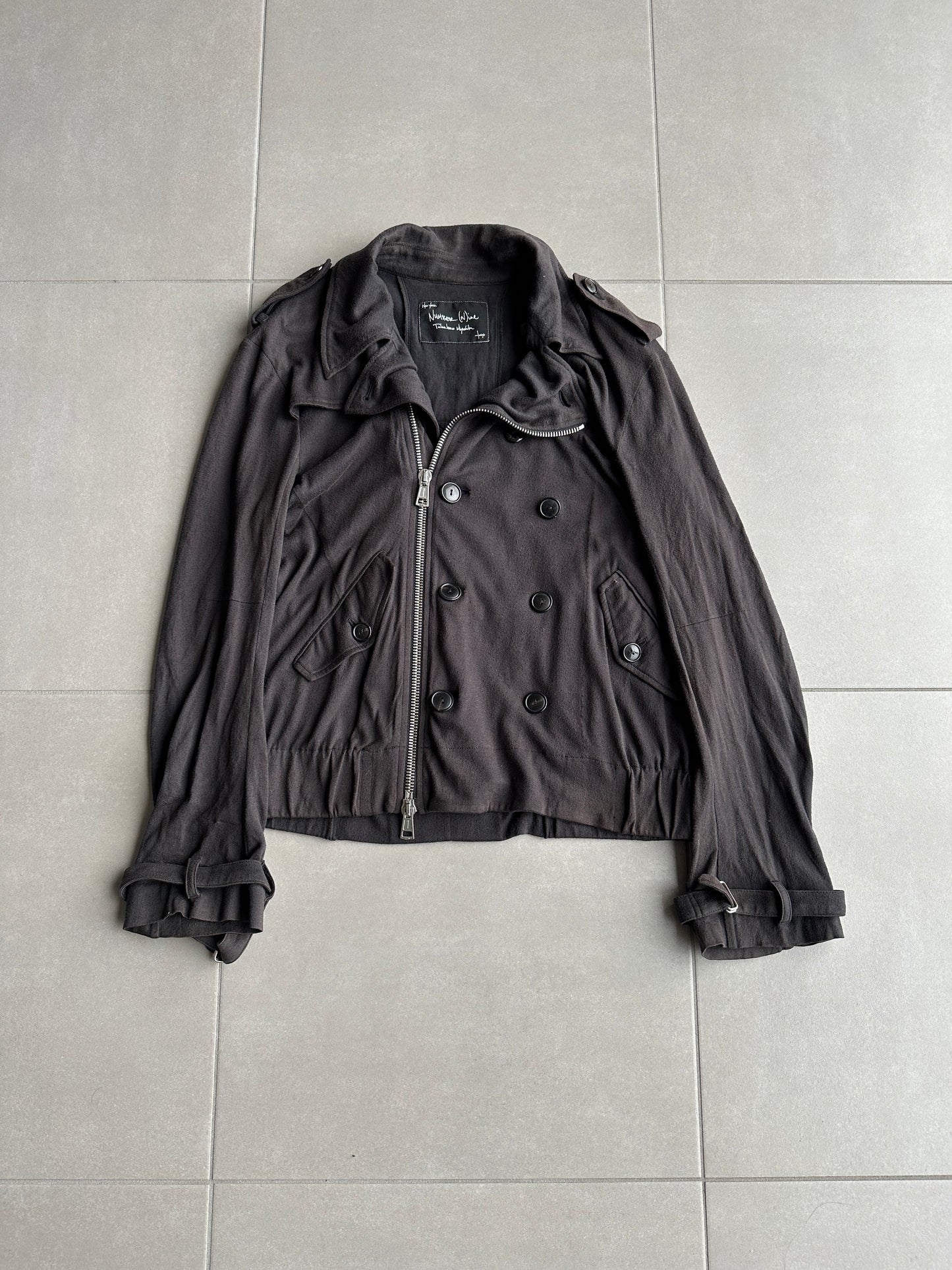 Number Nine SS08 "Birds' cotton/cashmere biker jacket