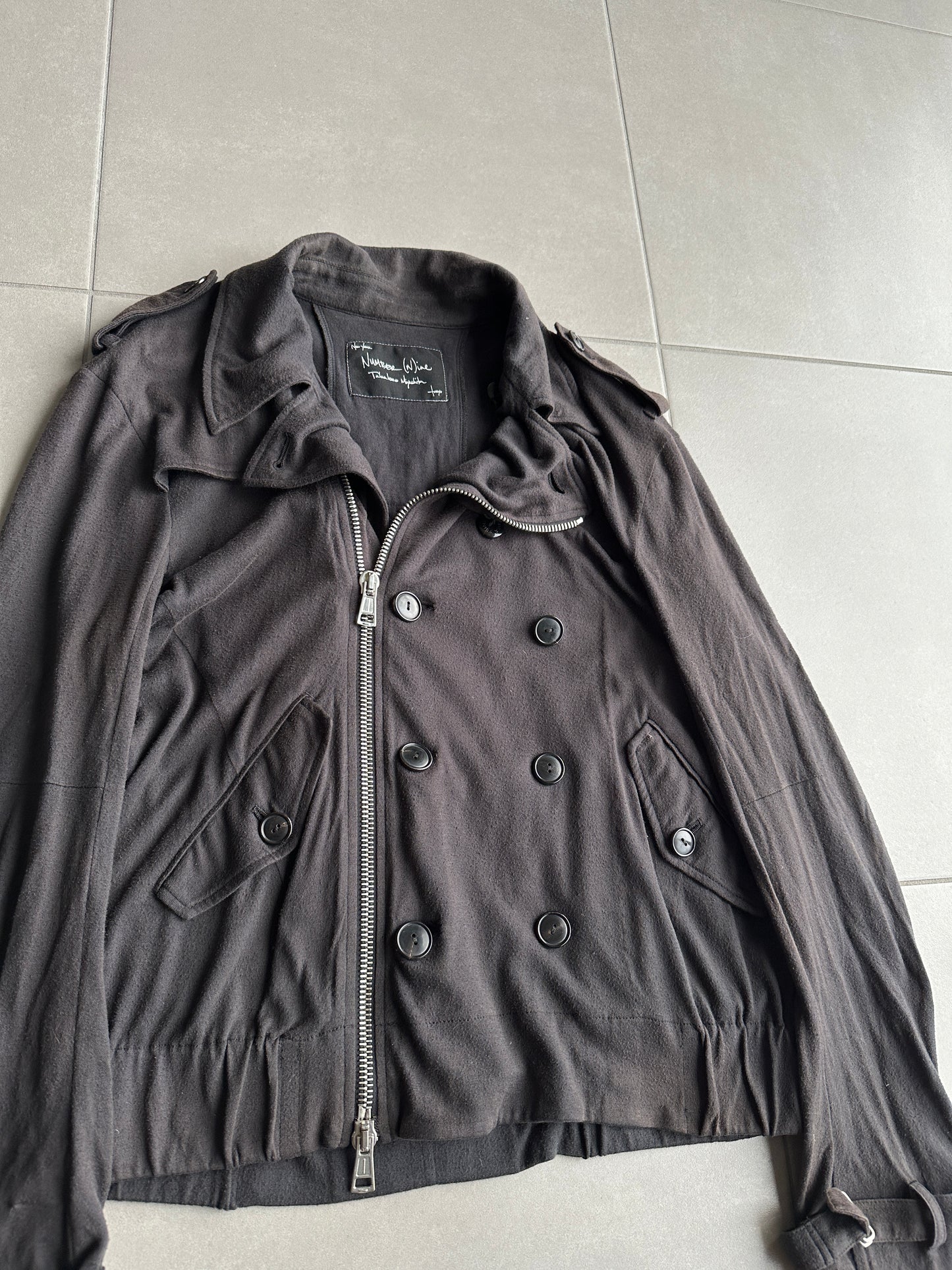 Number Nine SS08 "Birds' cotton/cashmere biker jacket