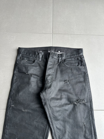 Dior Homme SS04 “STRIP” distressed waxed denim