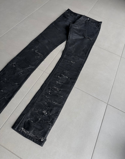 Dior Homme SS04 “STRIP” distressed waxed denim
