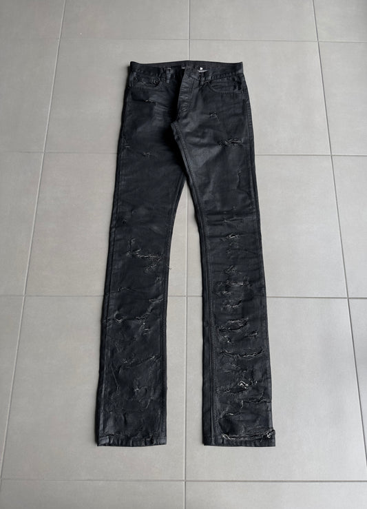 Dior Homme SS04 “STRIP” distressed waxed denim
