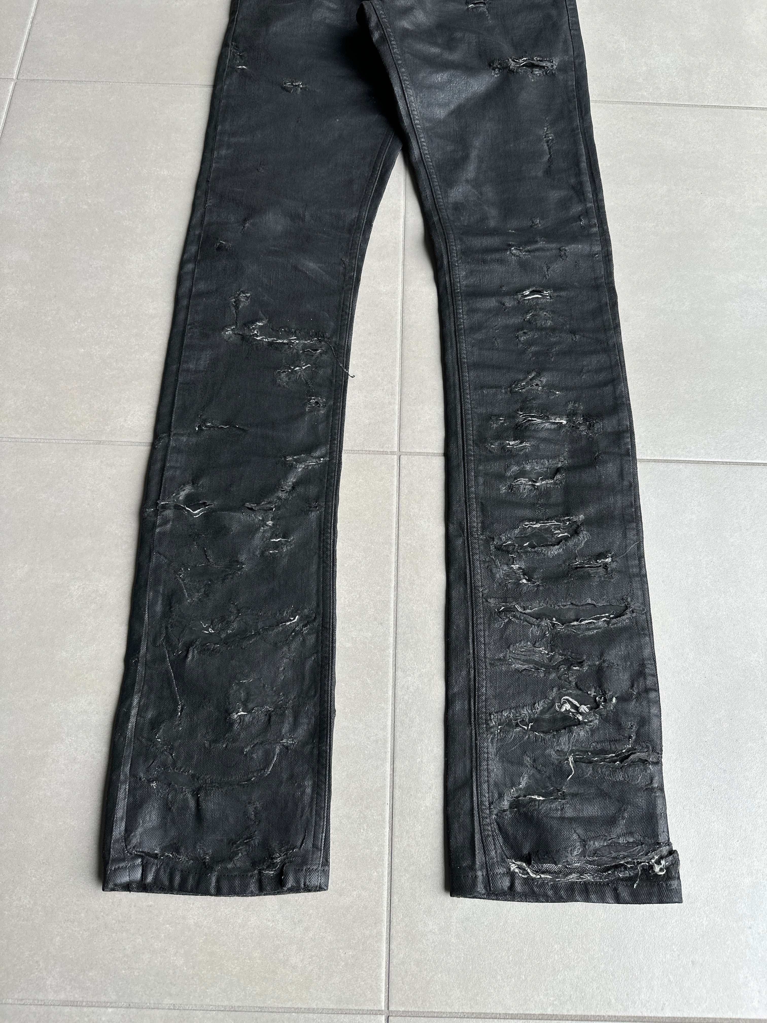 Dior Homme SS04 “STRIP” distressed waxed denim – zentemple