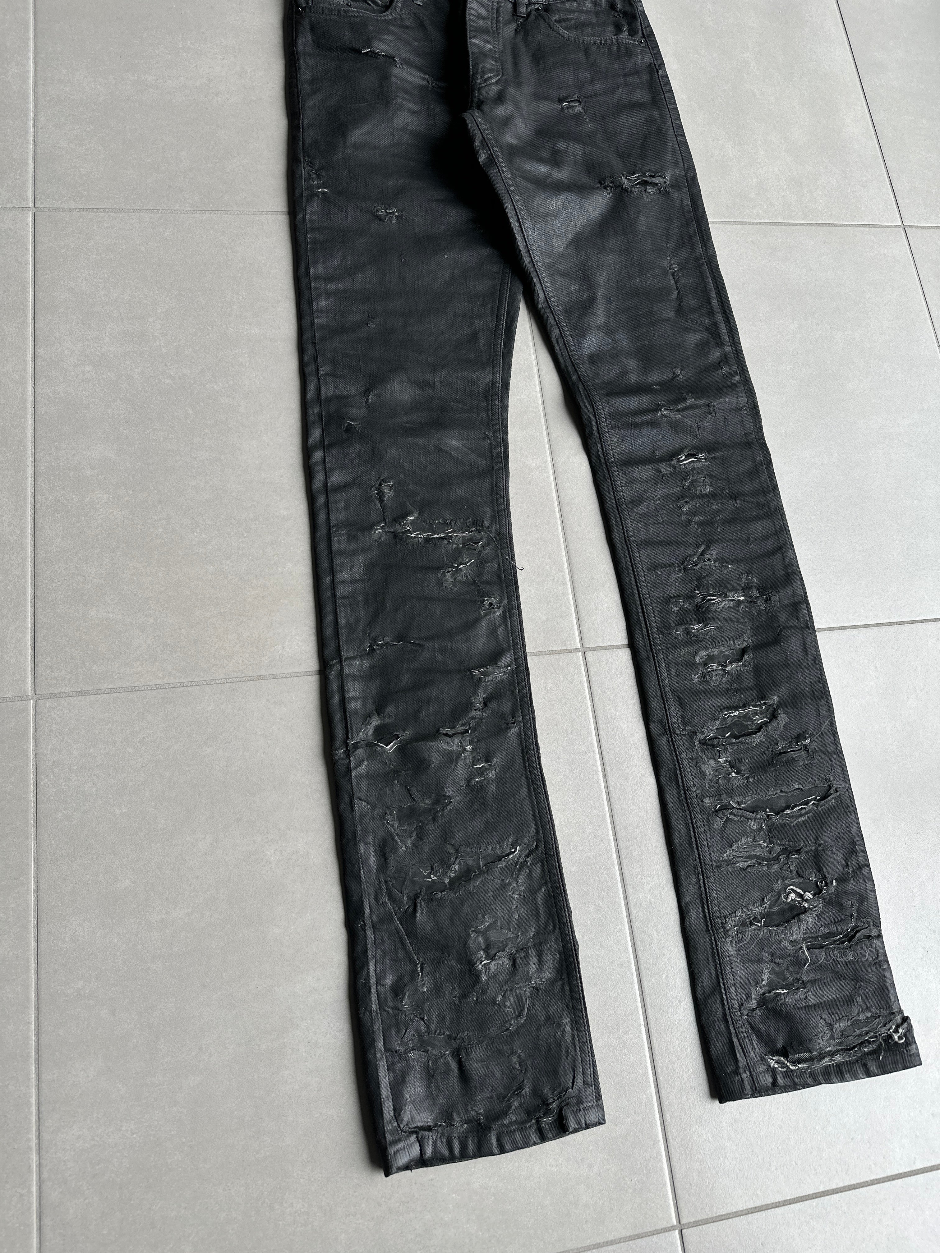 Dior Homme SS04 “STRIP” distressed waxed denim – zentemple