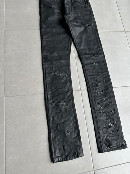 Dior Homme SS04 “STRIP” distressed waxed denim