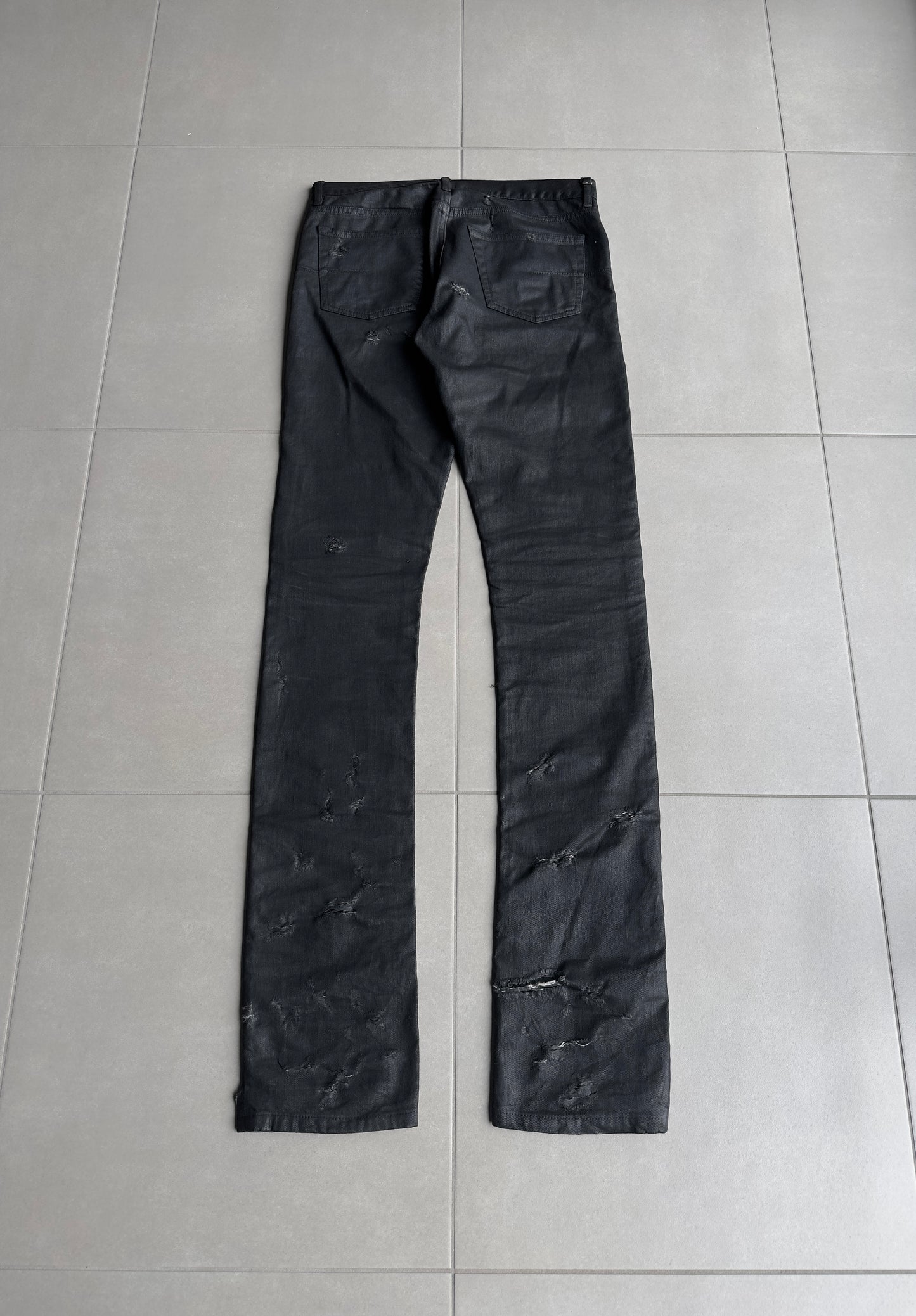 Dior Homme SS04 “STRIP” distressed waxed denim
