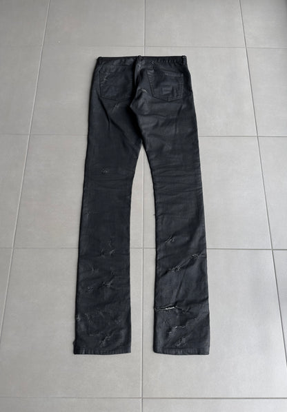 Dior Homme SS04 “STRIP” distressed waxed denim