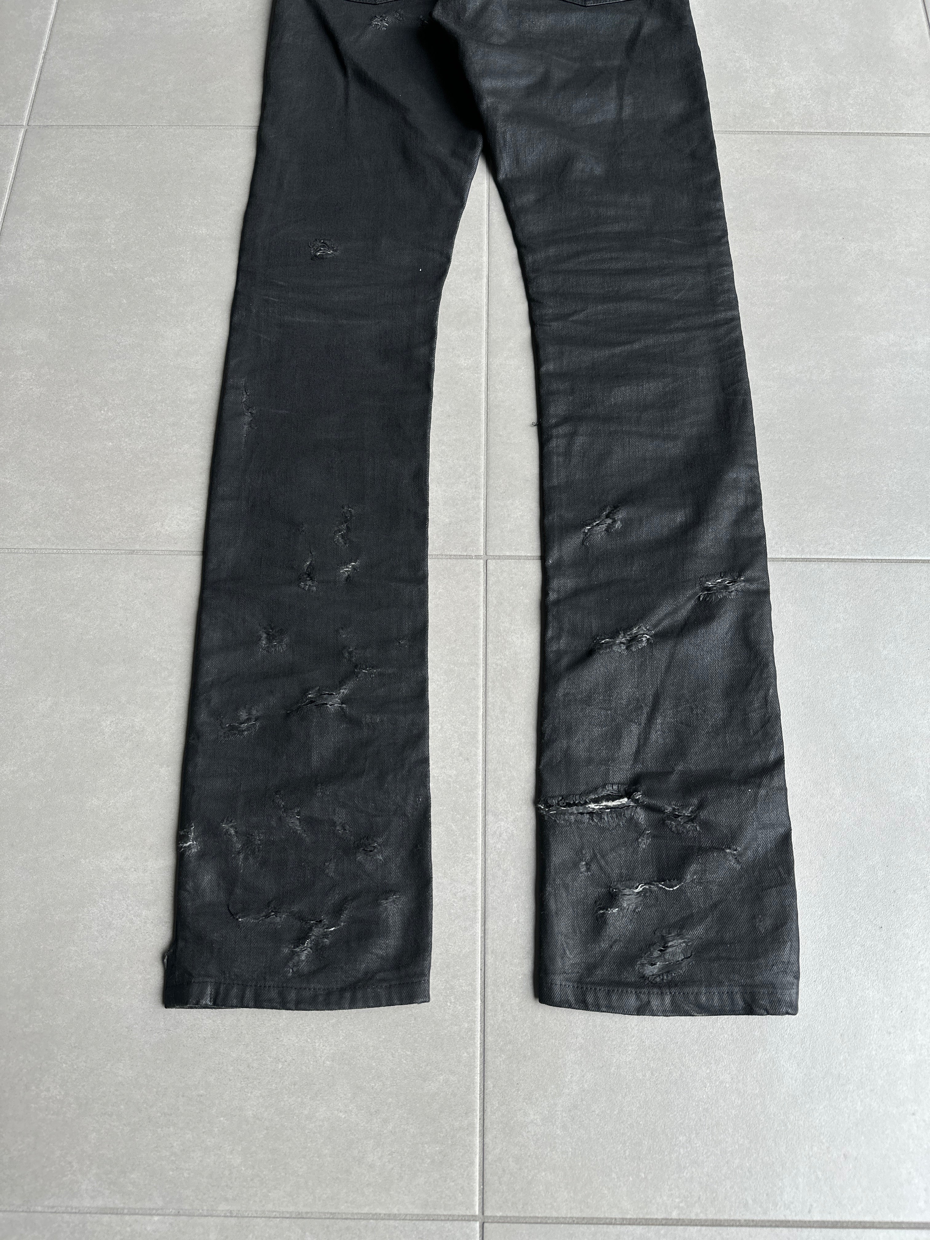 Dior Homme SS04 “STRIP” distressed waxed denim – zentemple
