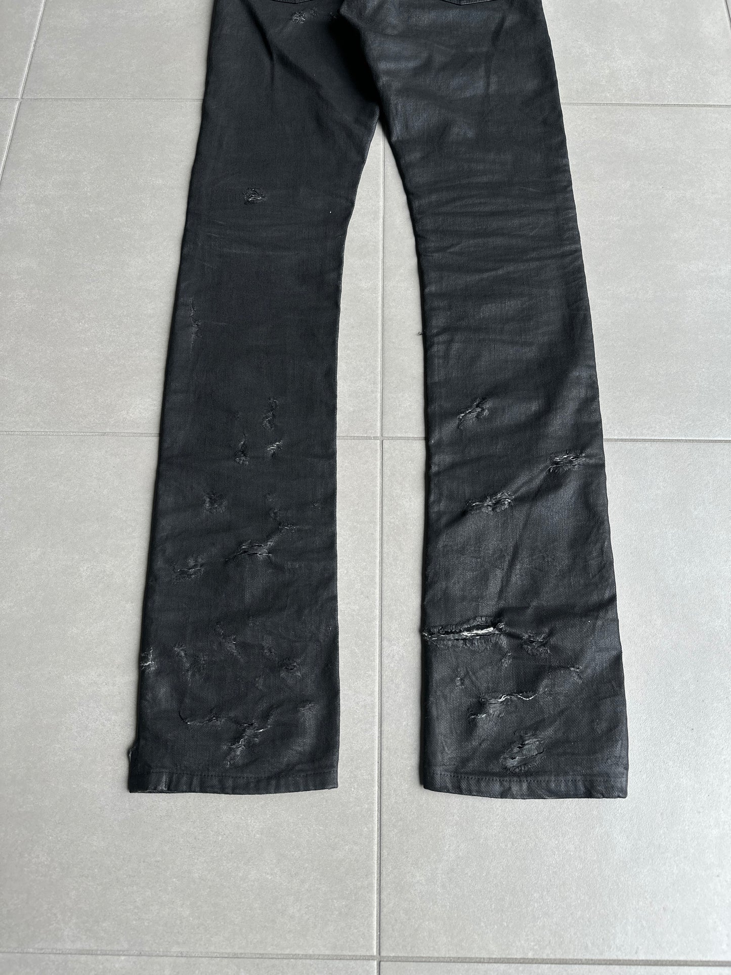 Dior Homme SS04 “STRIP” distressed waxed denim