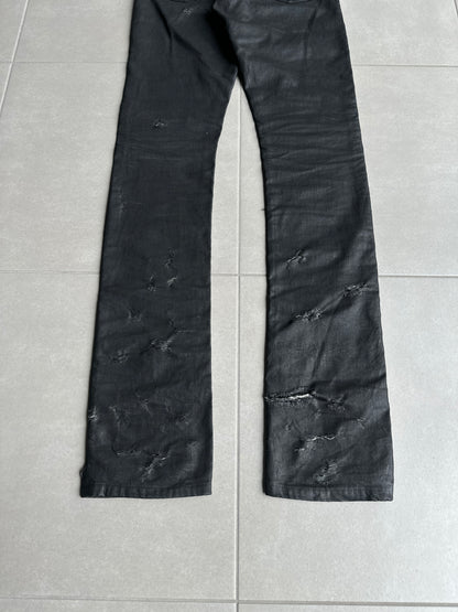 Dior Homme SS04 “STRIP” distressed waxed denim