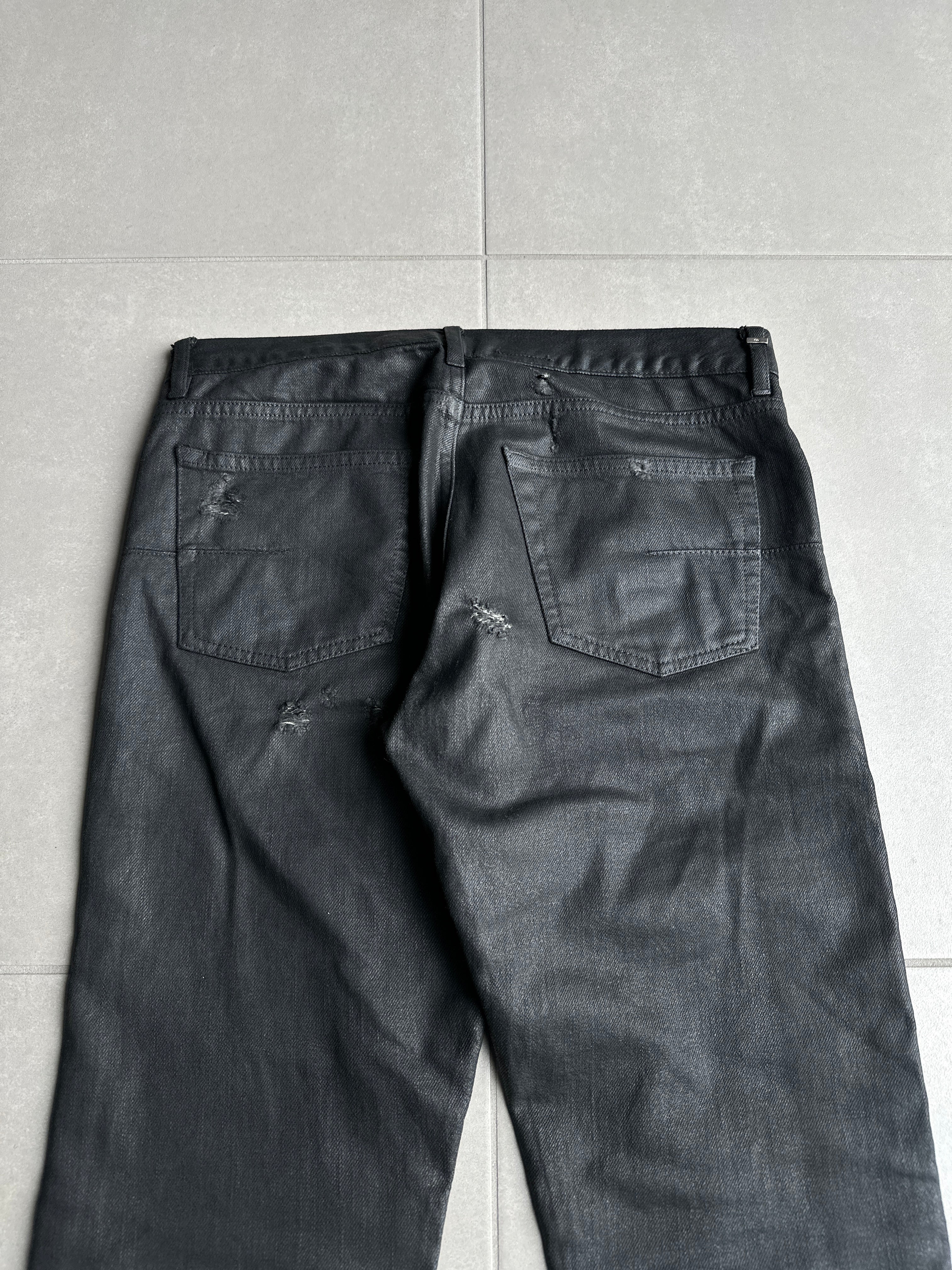 Dior Homme SS04 “STRIP” distressed waxed denim – zentemple
