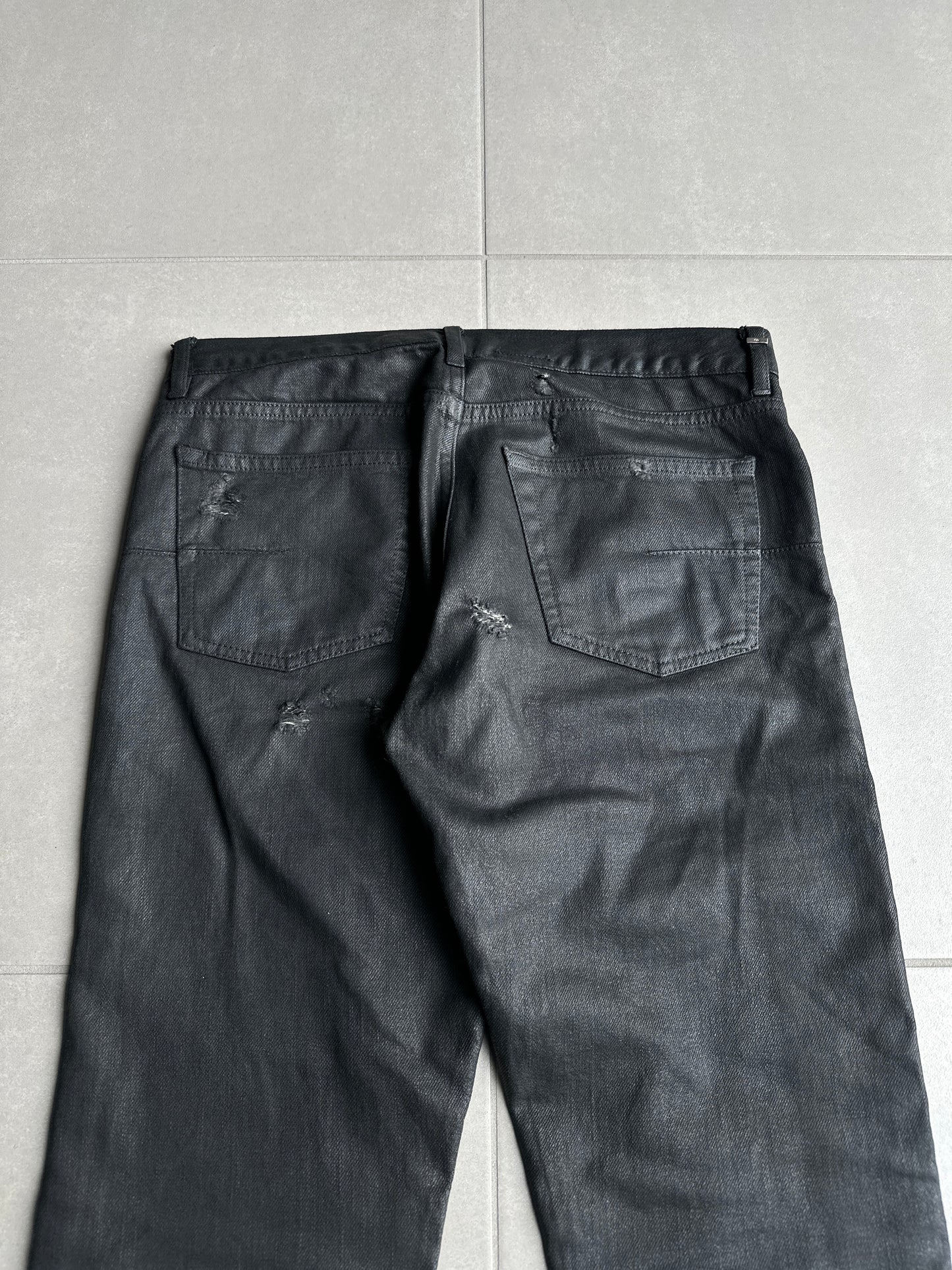 Dior Homme SS04 “STRIP” distressed waxed denim