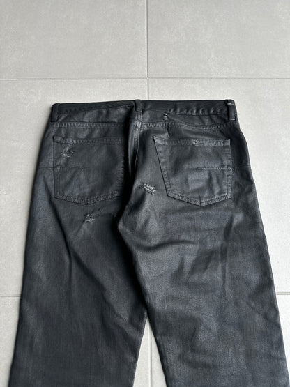 Dior Homme SS04 “STRIP” distressed waxed denim