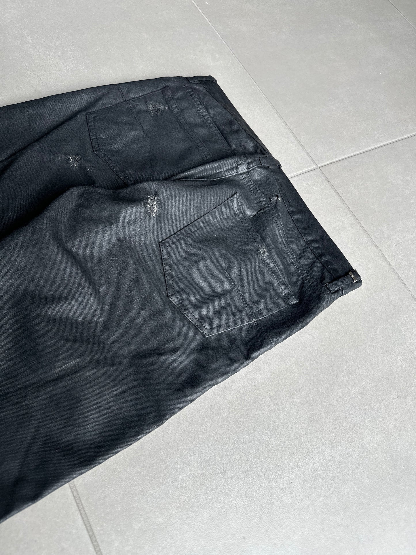 Dior Homme SS04 “STRIP” distressed waxed denim