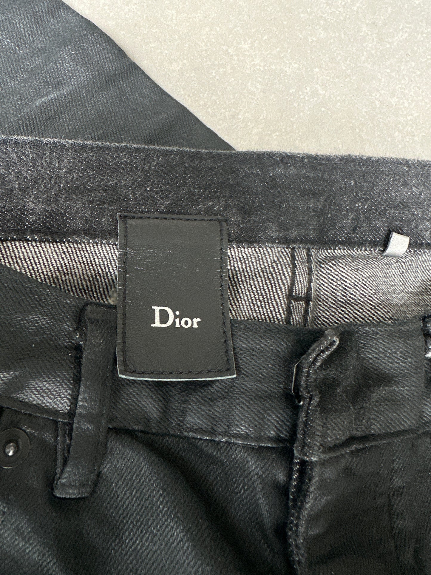 Dior Homme SS04 “STRIP” distressed waxed denim