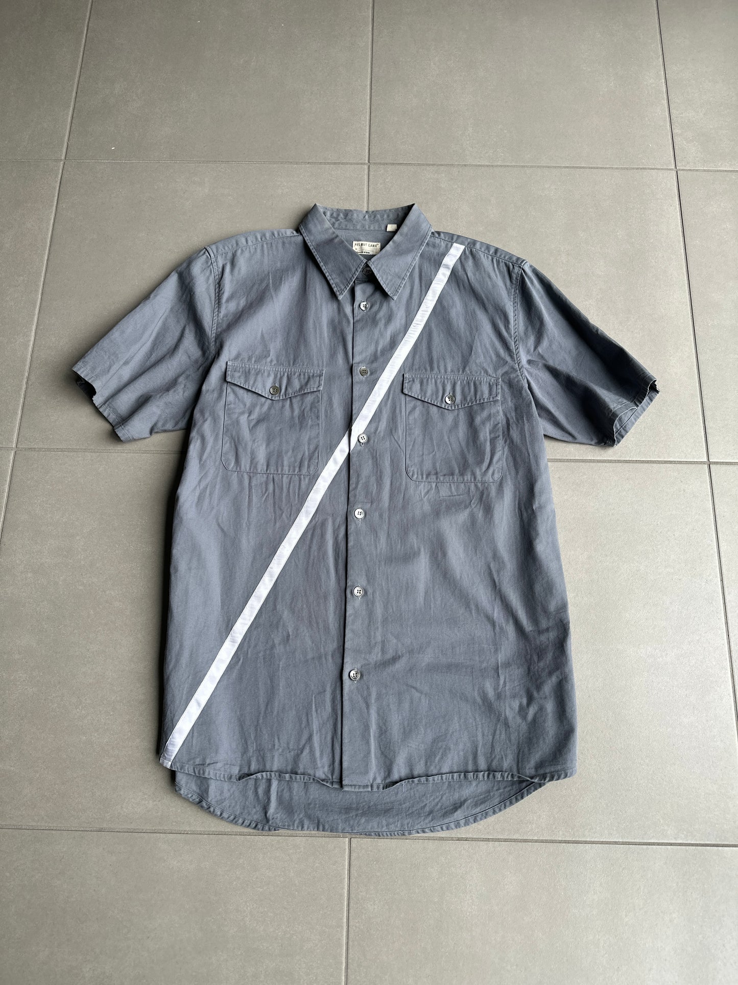 Helmut lang SS1998 satin stripe button up work shirt