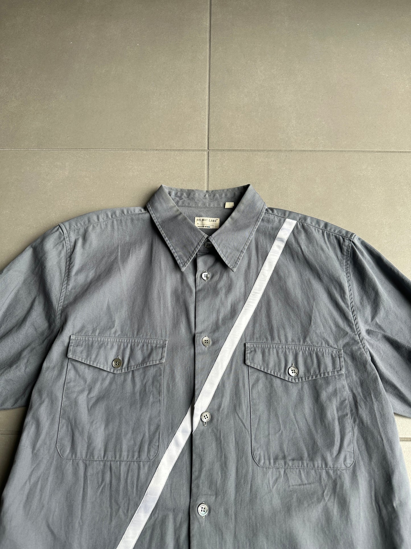 Helmut lang SS1998 satin stripe button up work shirt