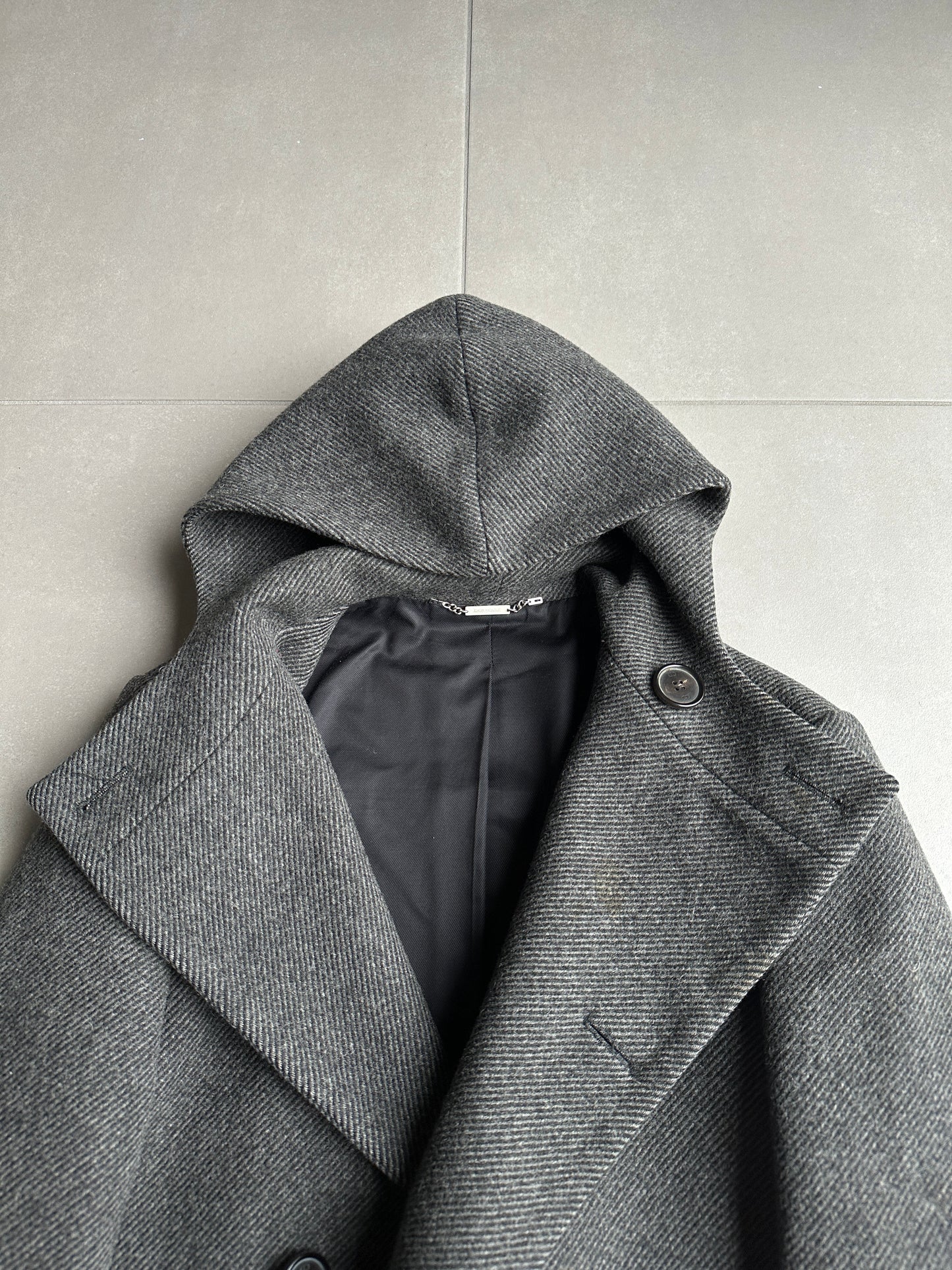 Dior Homme AW04 “VOTC” Double breasted hooded coat