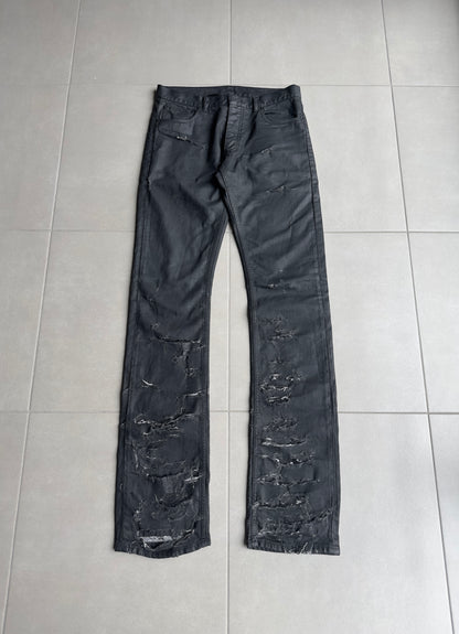 Dior Homme SS04 "STRIP" distressed waxed Denim