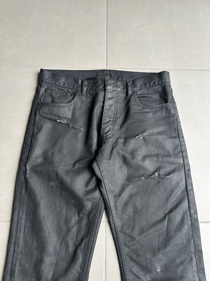 Dior Homme SS04 "STRIP" distressed waxed Denim