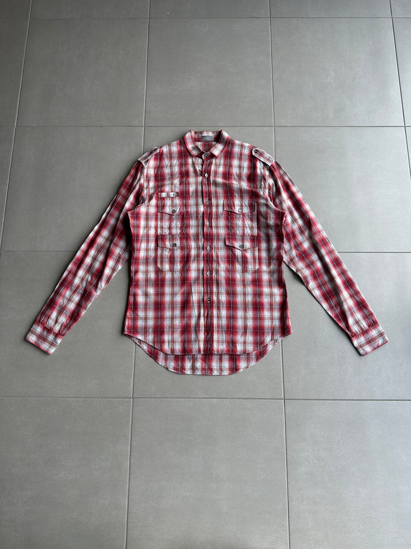 Dior Homme SS06 Military plaid button up shirt