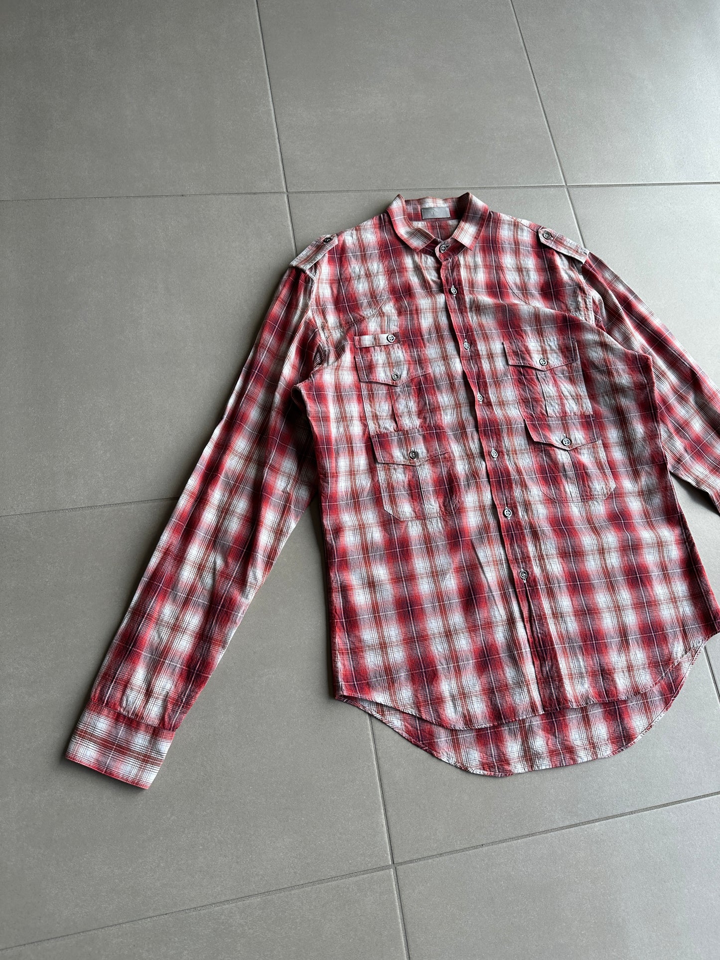 Dior Homme SS06 Military plaid button up shirt