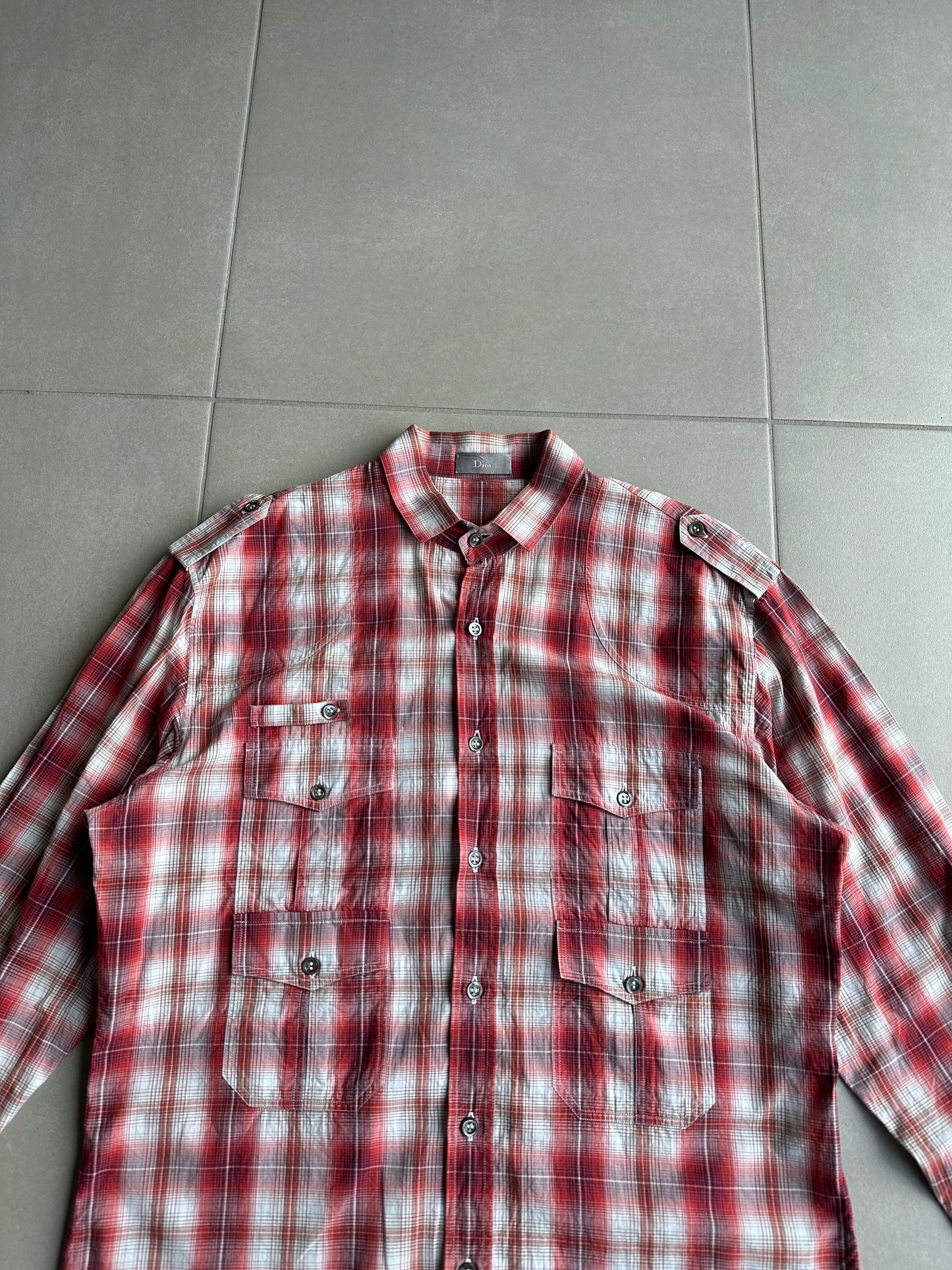 Dior Homme SS06 Military plaid button up shirt