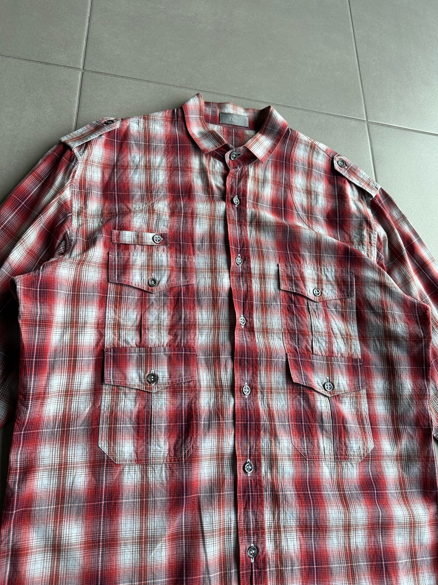 Dior Homme SS06 Military plaid button up shirt