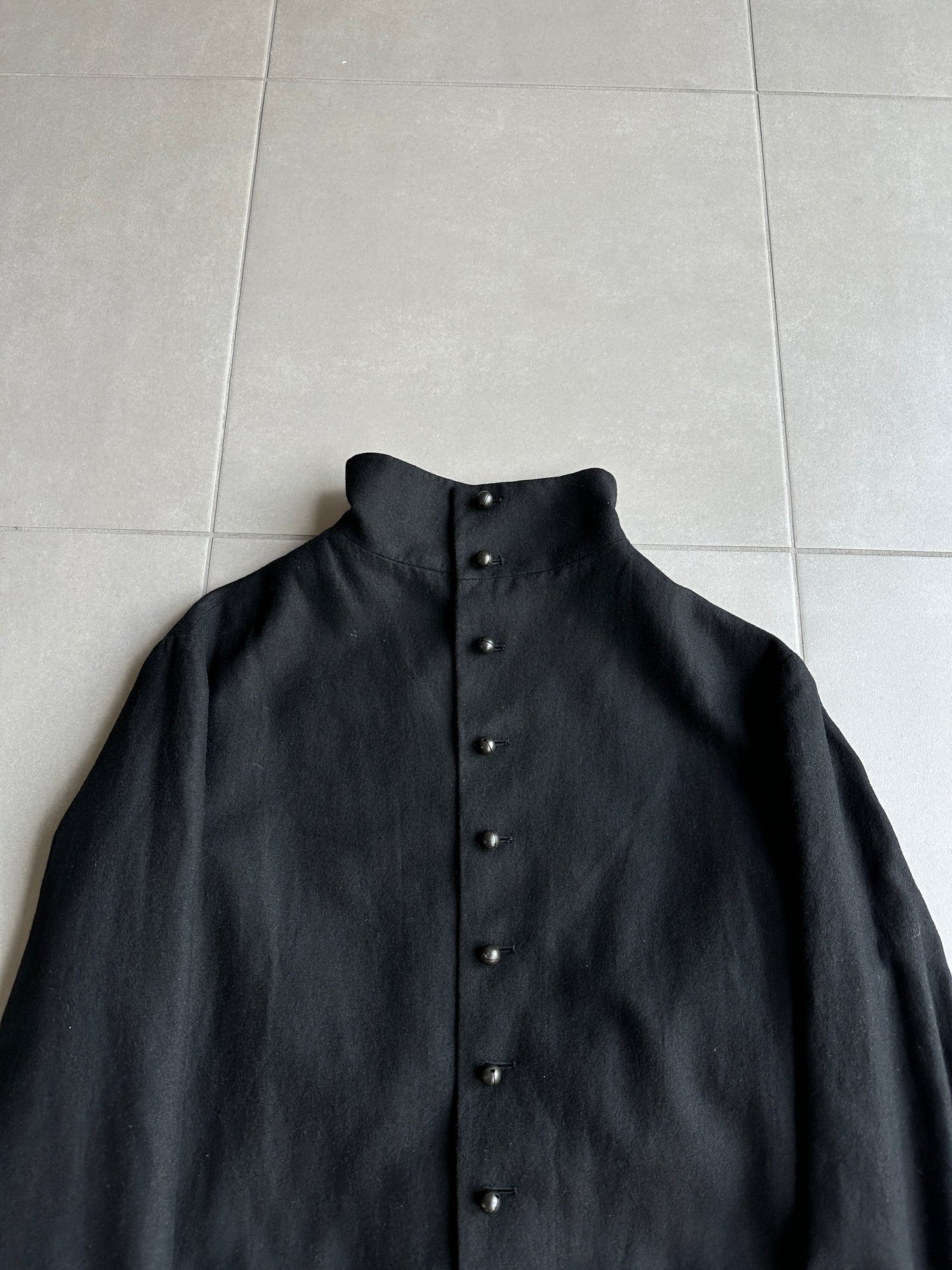 Ann Demeulemeester AW09 "Day Zero" High collared button up jacket