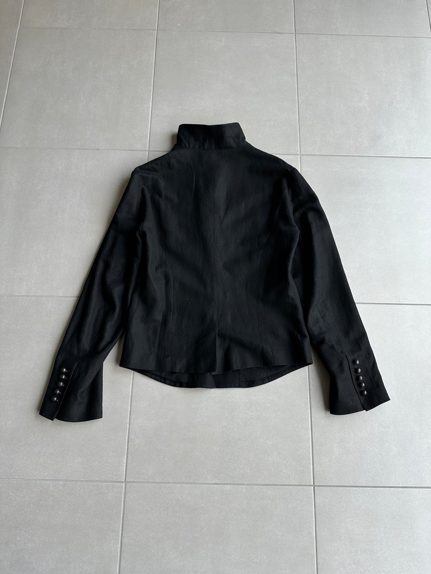 Ann Demeulemeester AW09 "Day Zero" High collared button up jacket