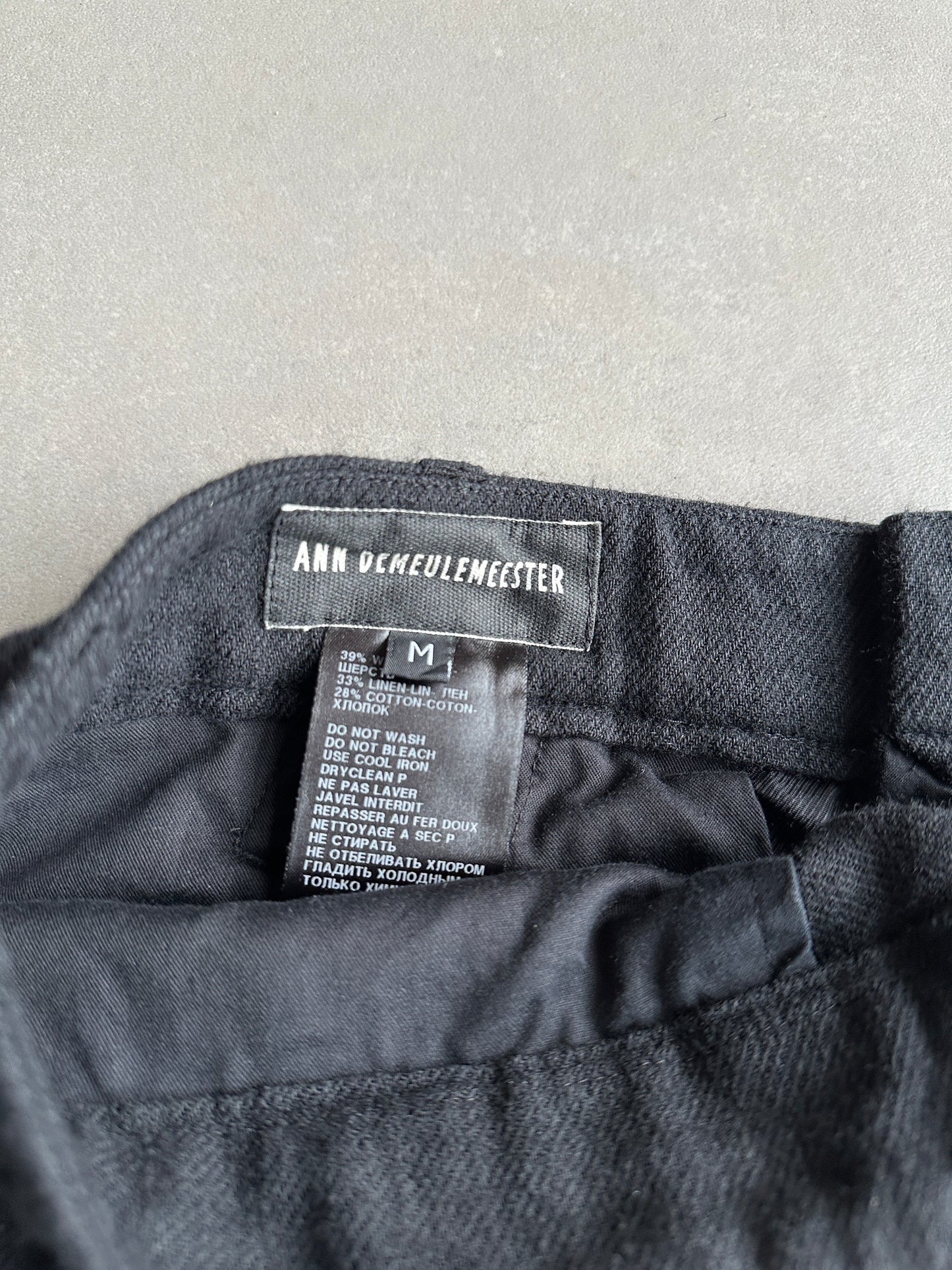 Ann Demeulemeester AW09 "Day Zero" Wool/linen blend trousers