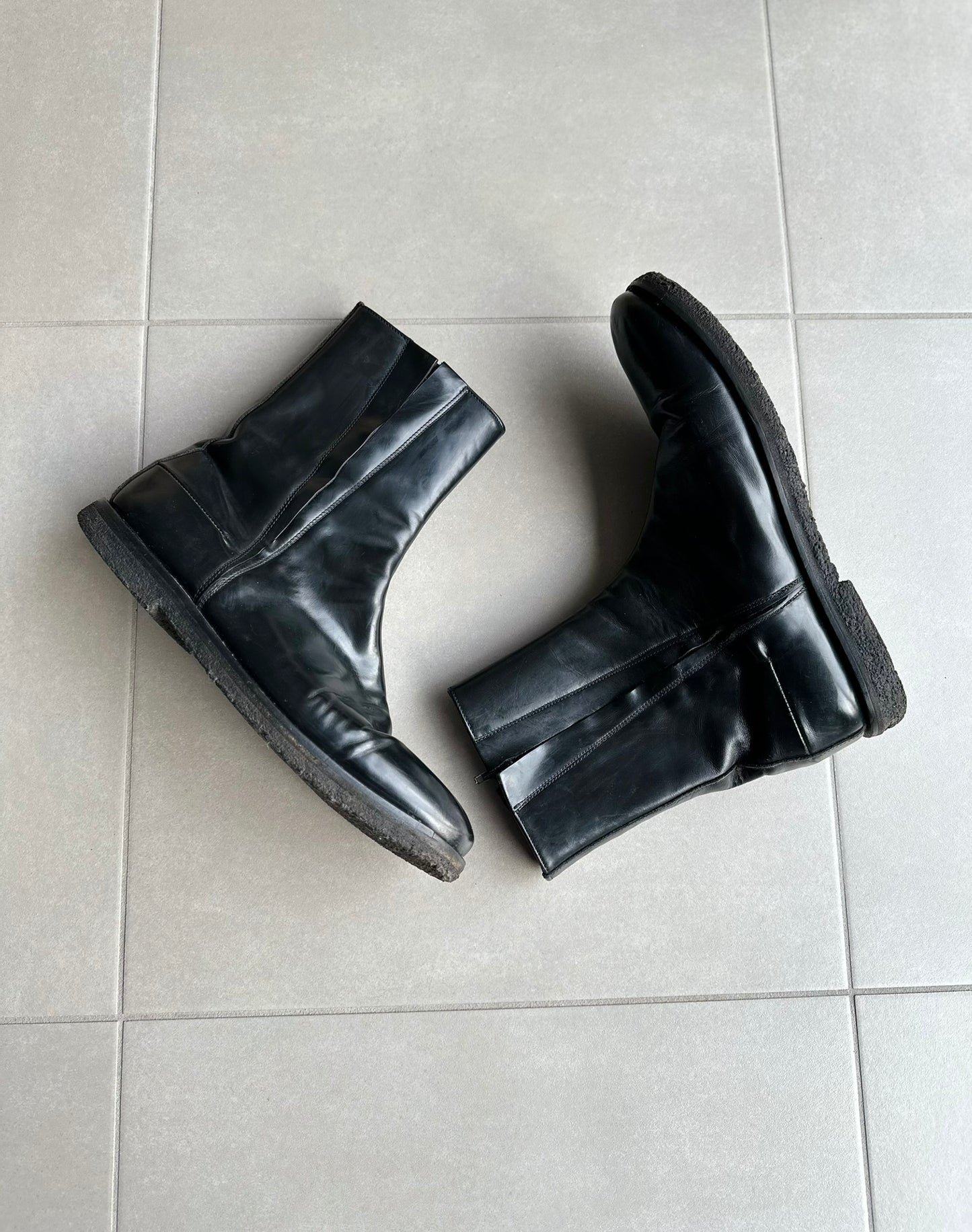 Dior Homme AW03 "Luster" side zip leather boots