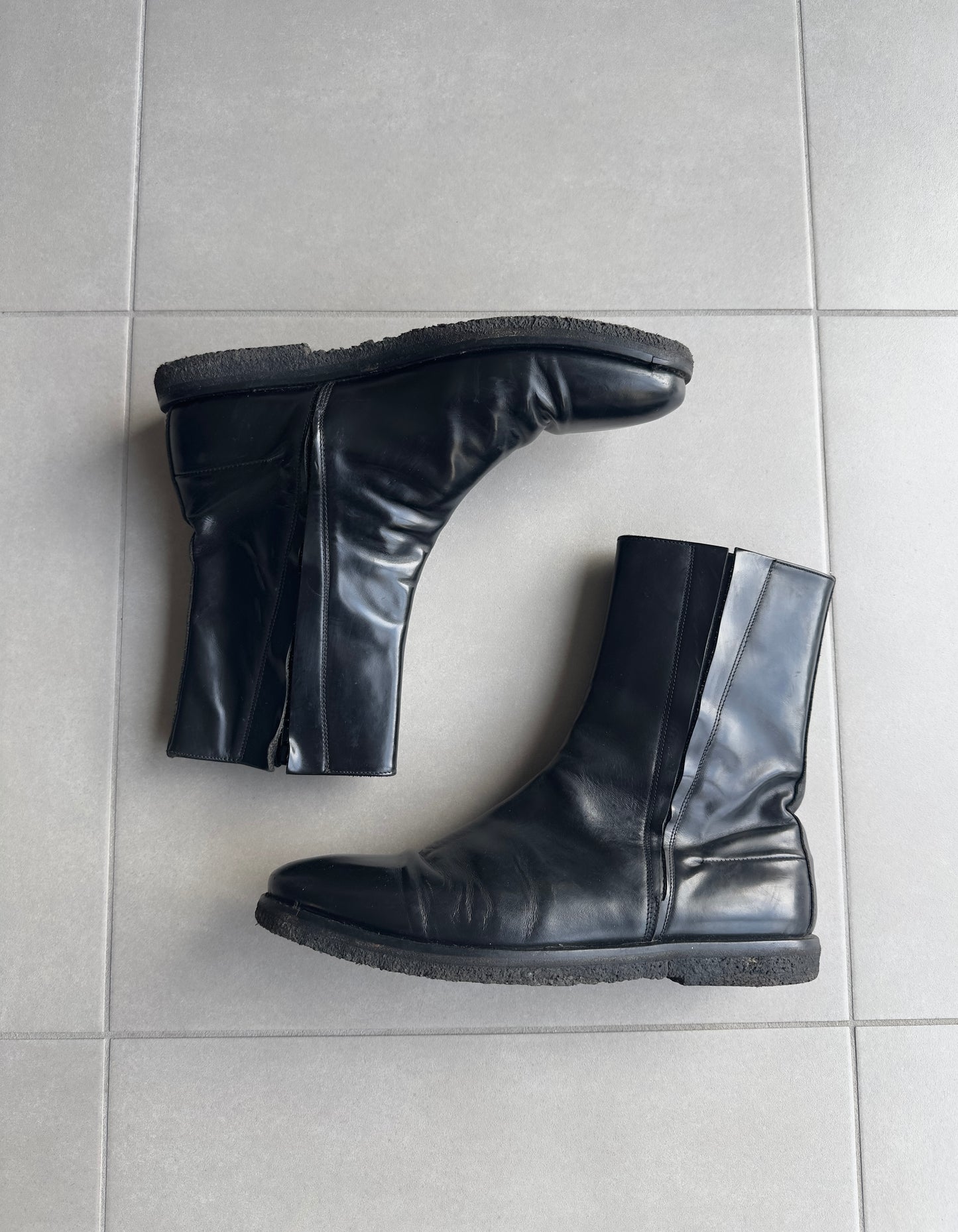 Dior Homme AW03 "Luster" side zip leather boots
