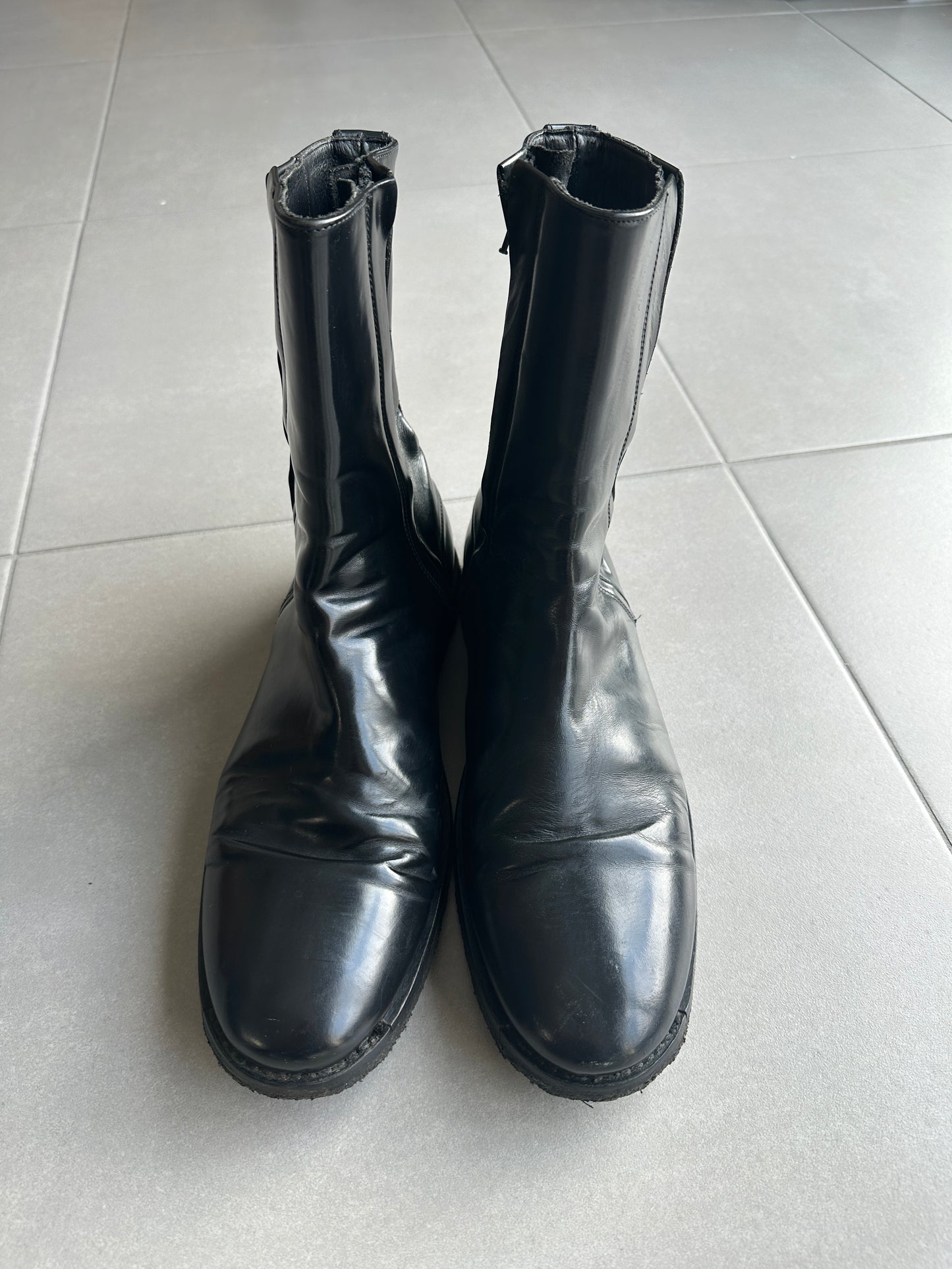 Dior Homme AW03 "Luster" side zip leather boots