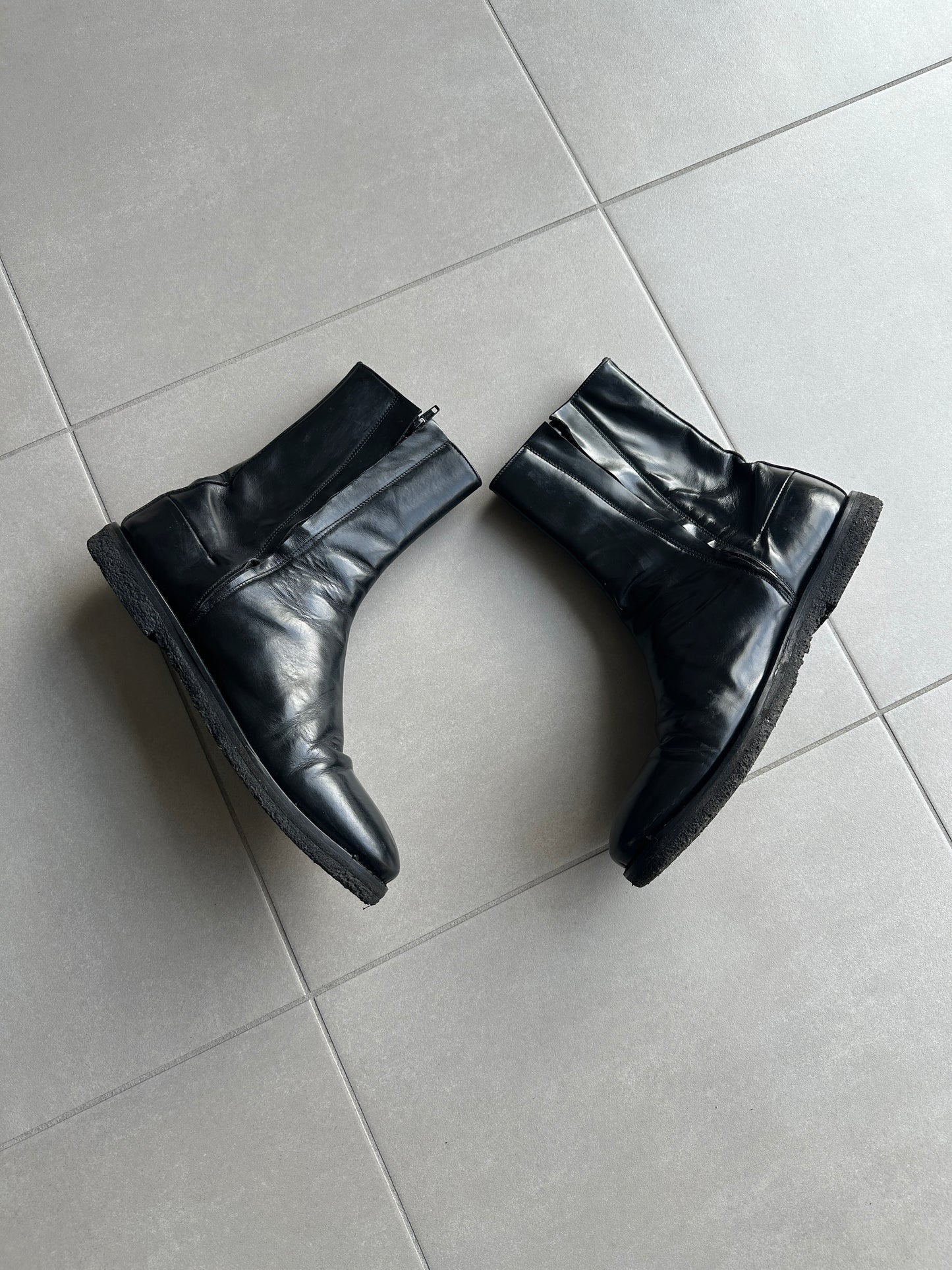 Dior Homme AW03 "Luster" side zip leather boots