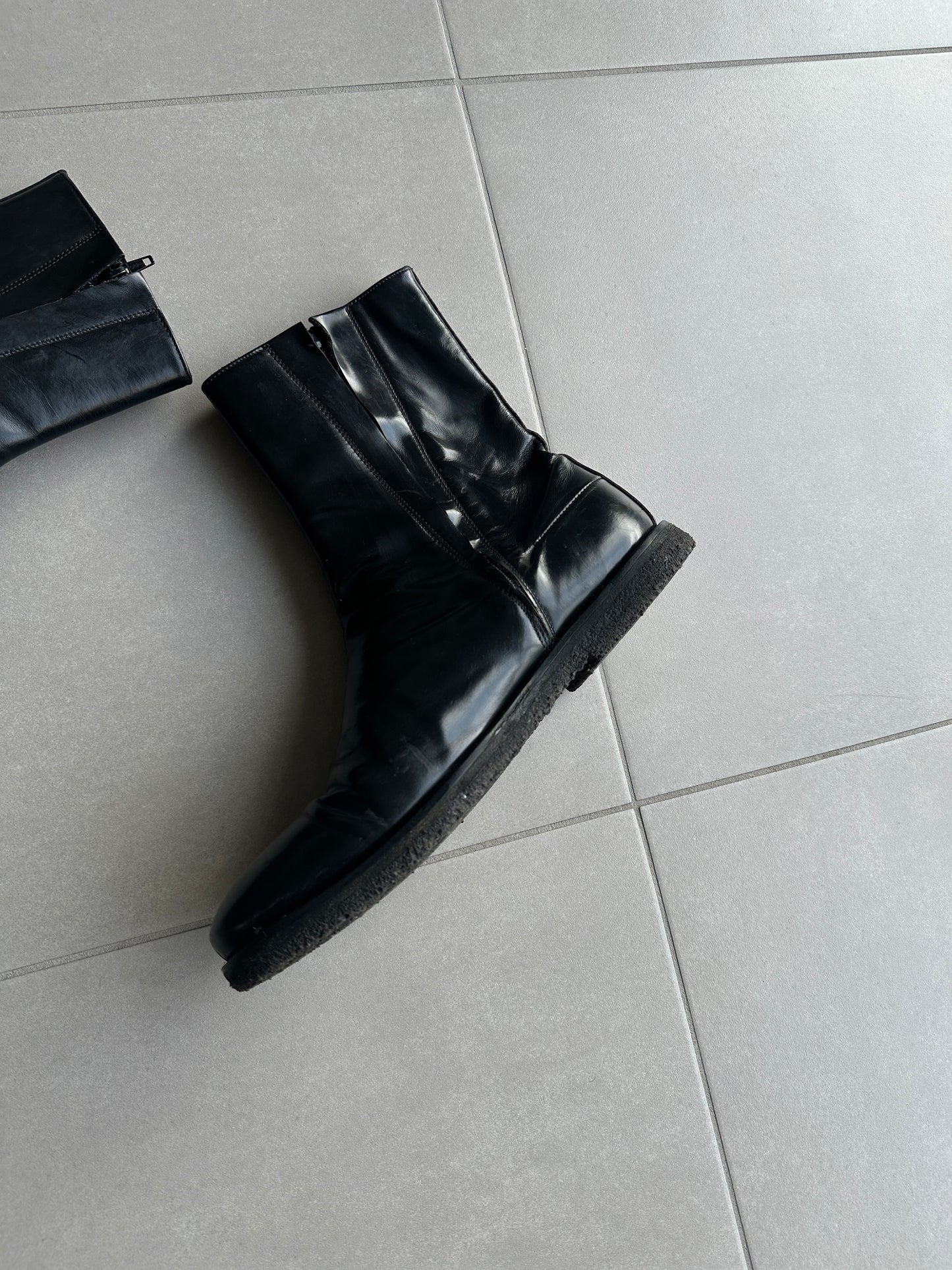Dior Homme AW03 "Luster" side zip leather boots