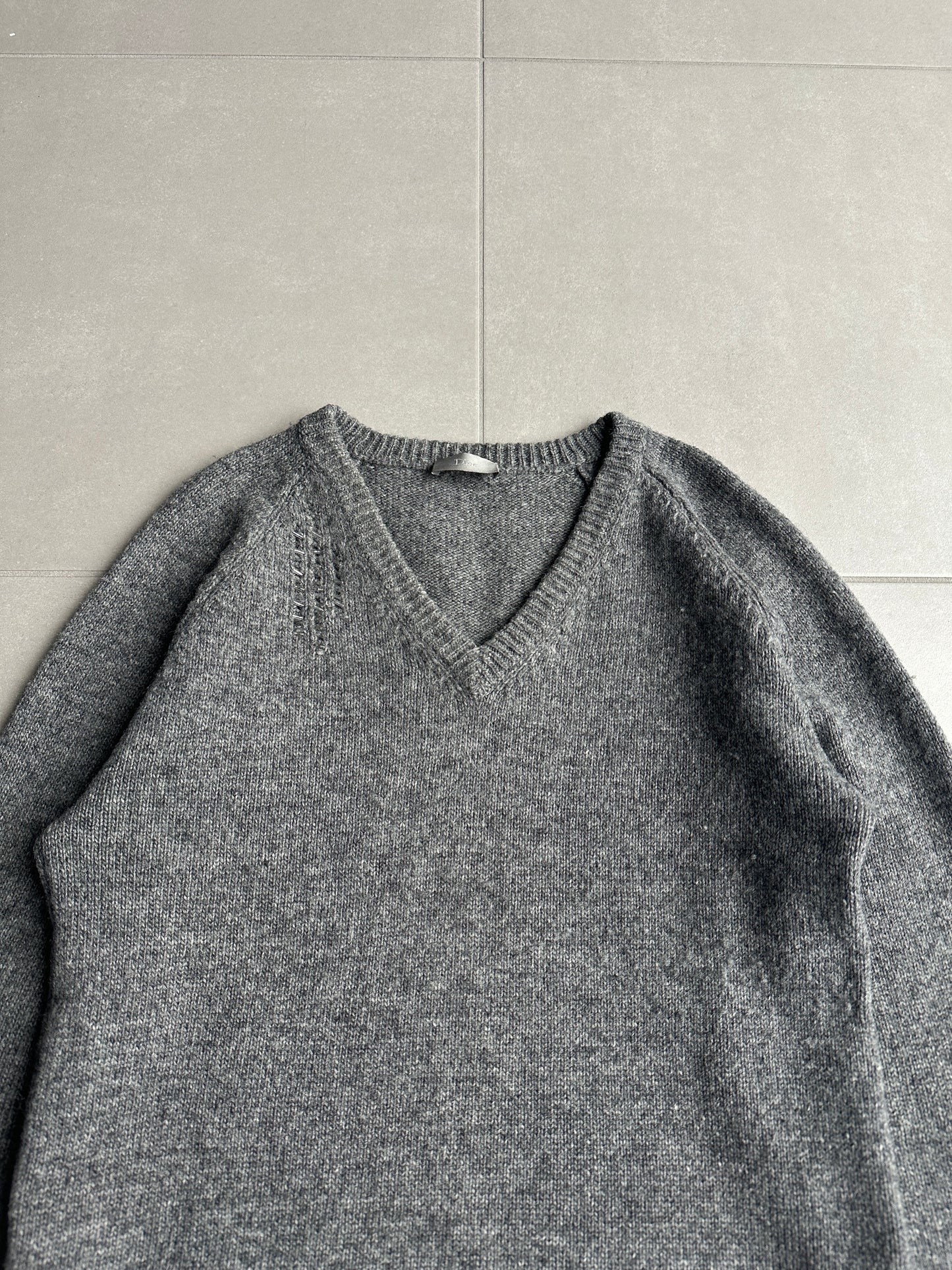 Dior Homme AW05 "in the morning" beaded wool sweater he