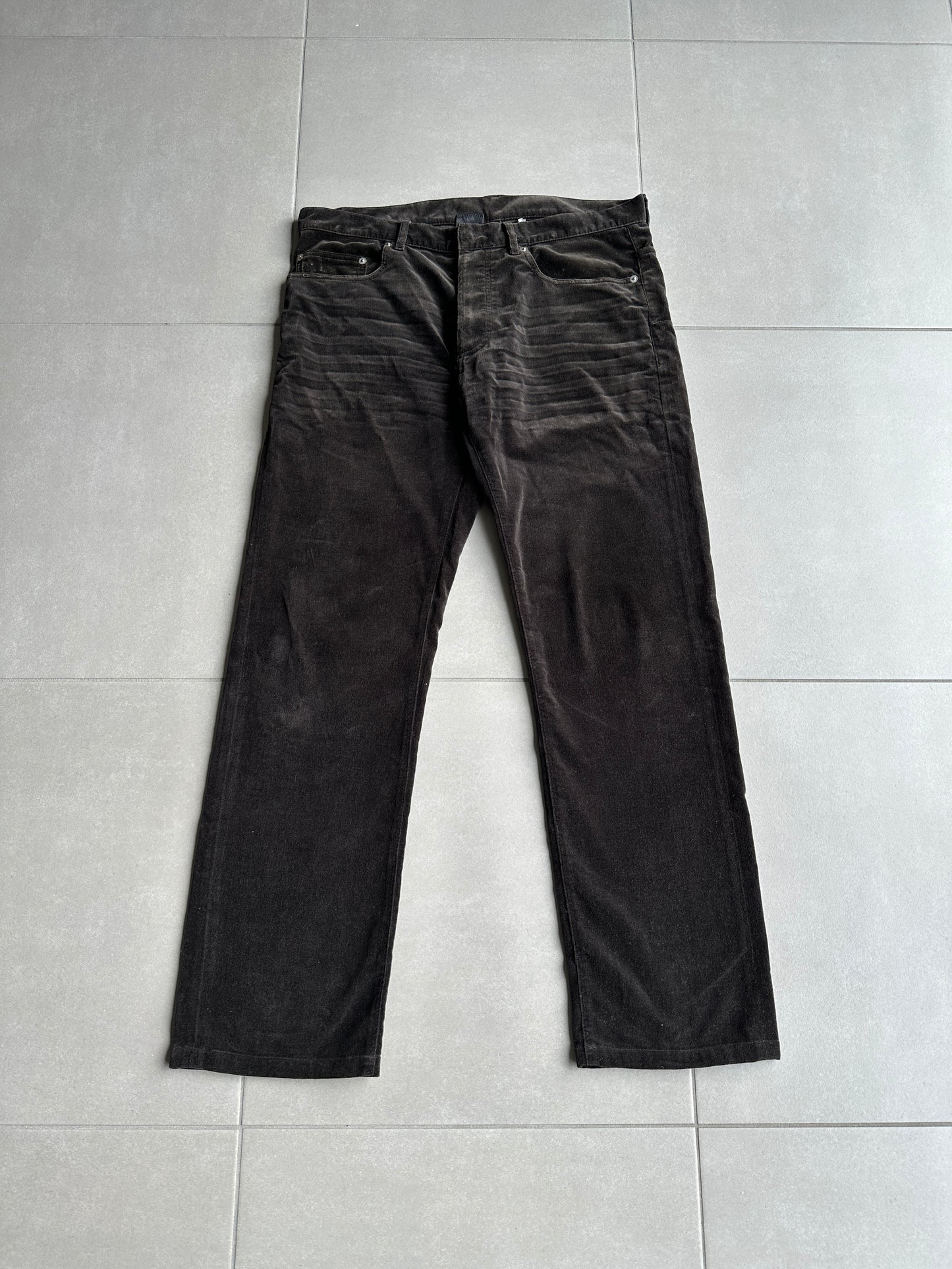 Dior Homme AW05 "in the morning" velvet bootcut trousers