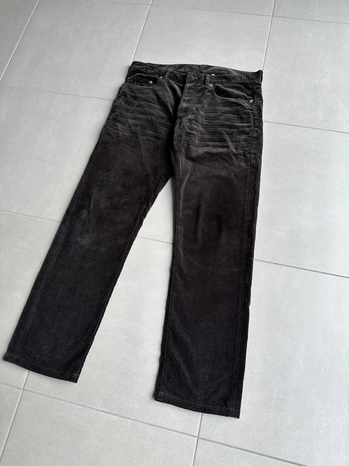 Dior Homme AW05 "in the morning" velvet bootcut trousers
