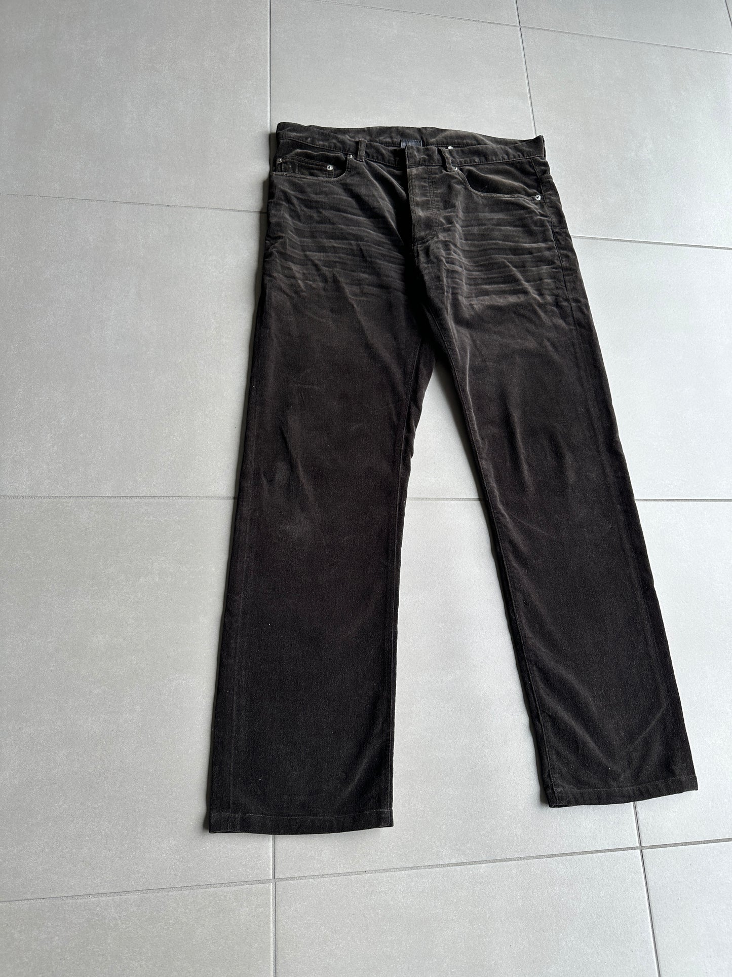 Dior Homme AW05 "in the morning" velvet bootcut trousers