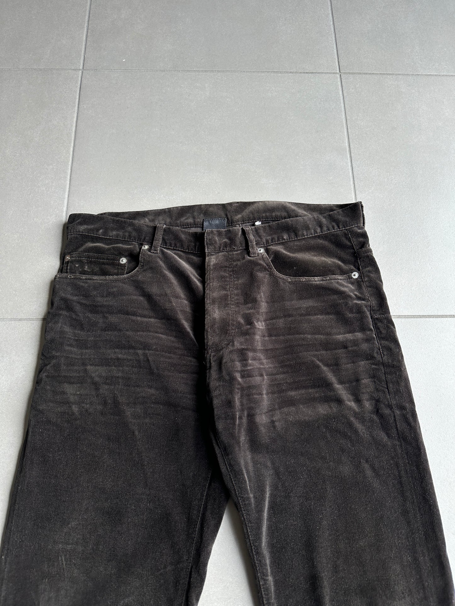 Dior Homme AW05 "in the morning" velvet bootcut trousers