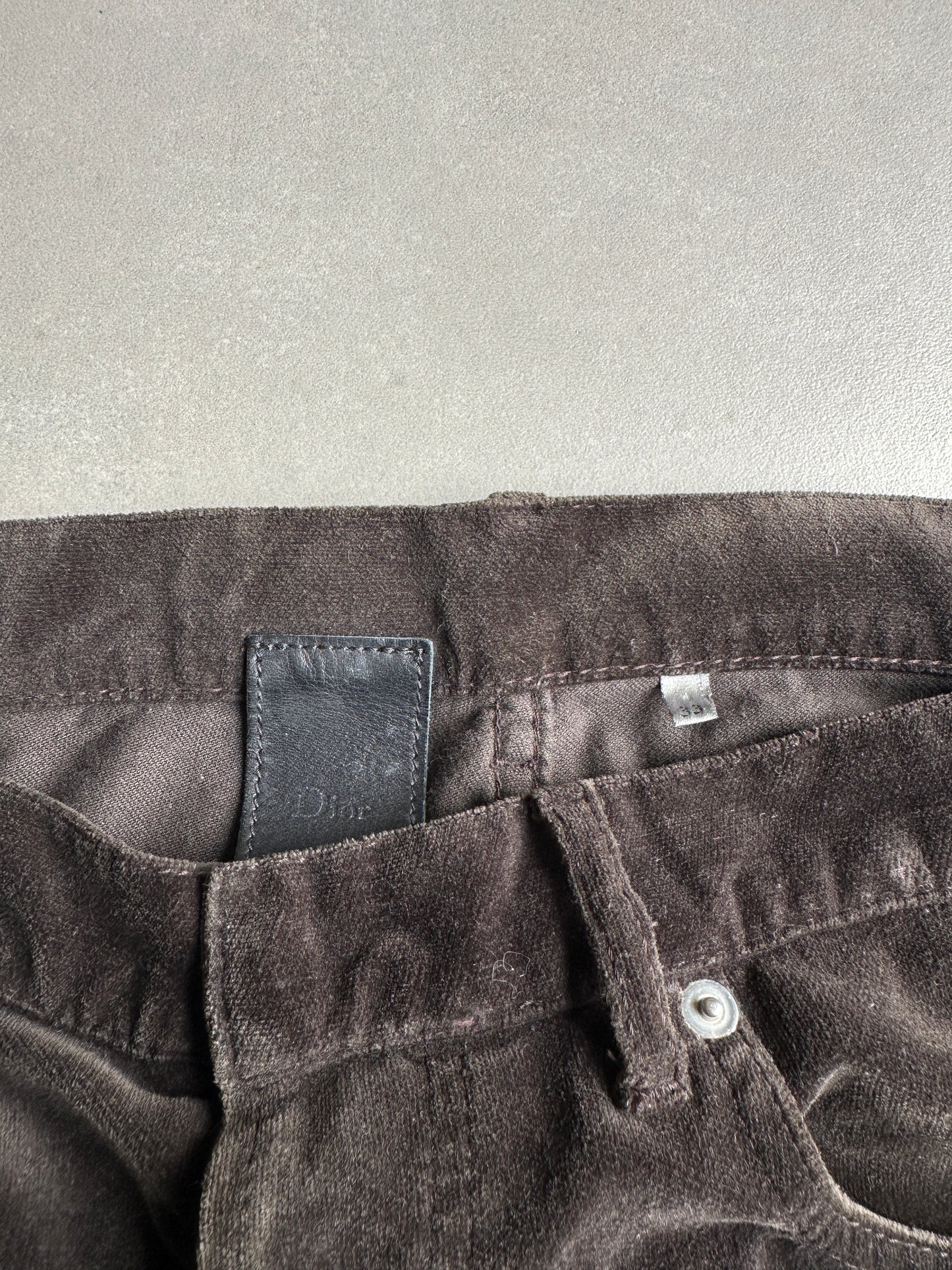 Dior Homme AW05 "in the morning" velvet bootcut trousers