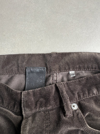 Dior Homme AW05 "in the morning" velvet bootcut trousers