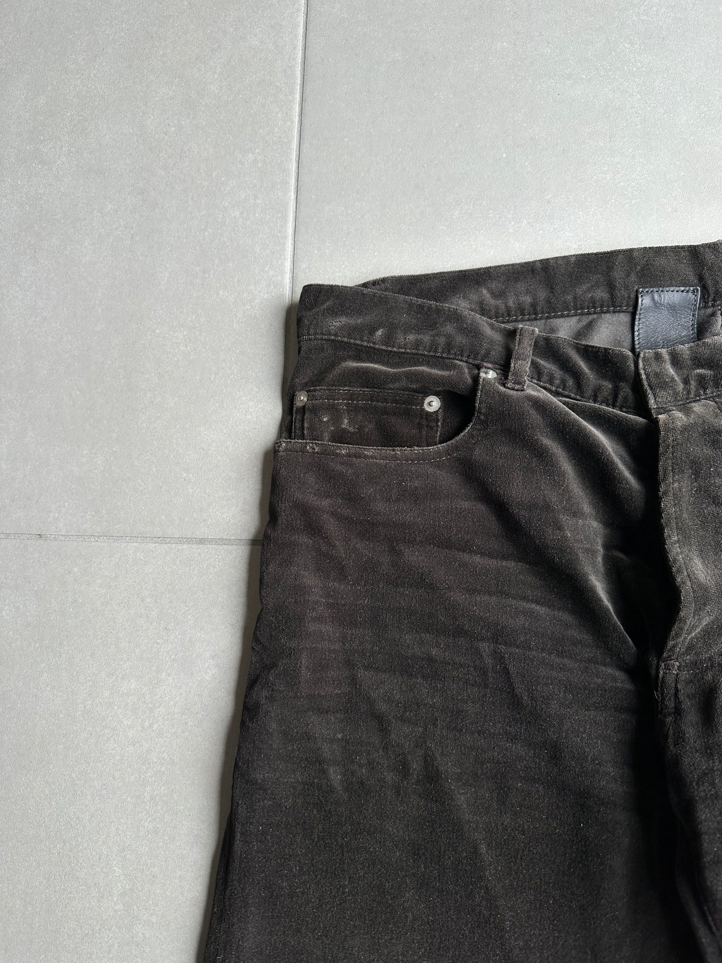 Dior Homme AW05 "in the morning" velvet bootcut trousers